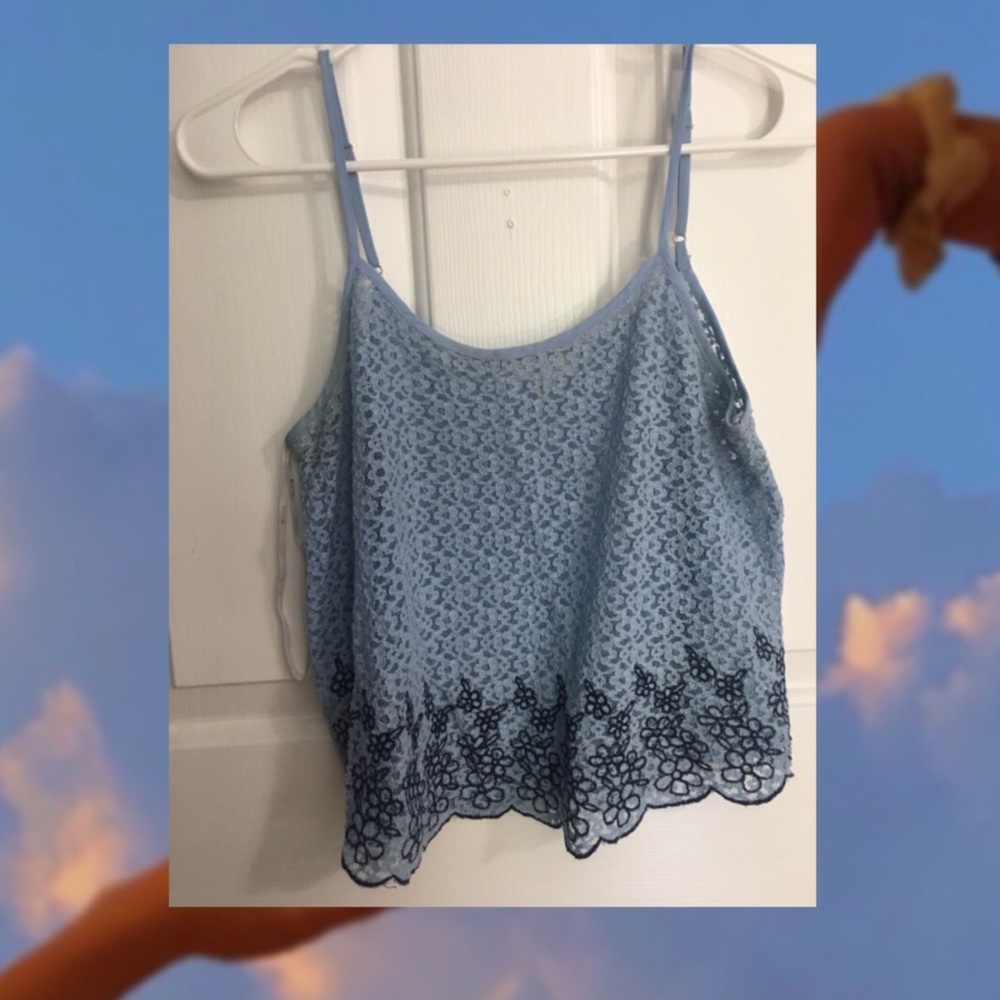 blue lace tank top